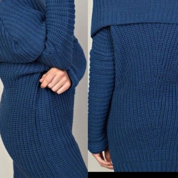 Sale Foldover Neck Chunky Sweater - Picture 2 of 4